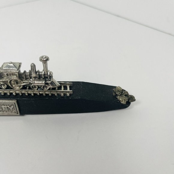 Mini Locomotive Engine Coal Train Track Iron Spike Paperweight Log Railroad Deco - Picture 4 of 10